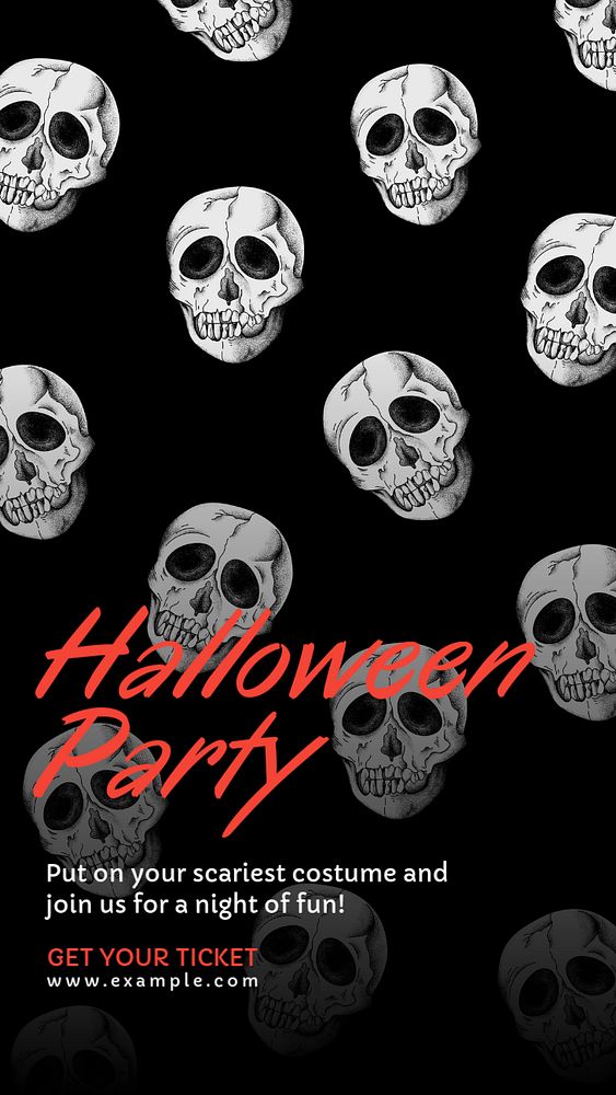 Halloween party Instagram story template, editable text