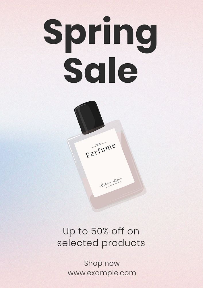 Spring sale  poster template, editable text and design