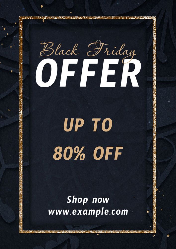 Black Friday sale poster template, editable text & design