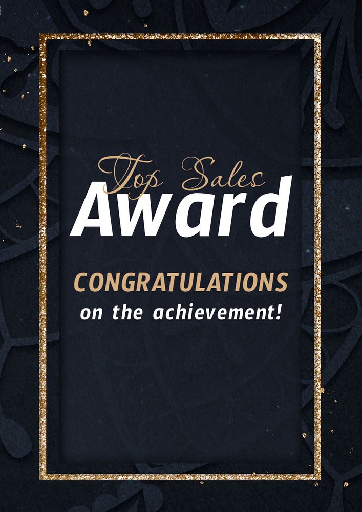 Top sales awards poster template, editable text and design