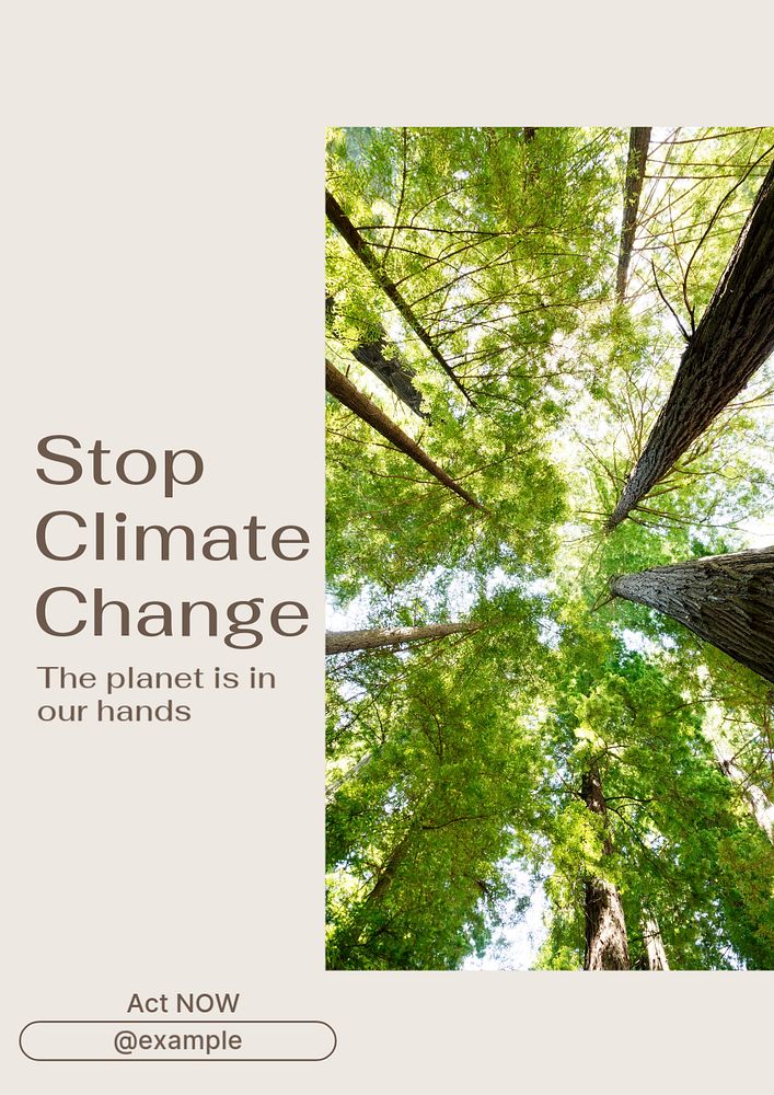 Stop climate change poster template, editable text and design