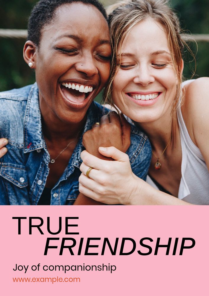 Friendship poster template, editable text and design