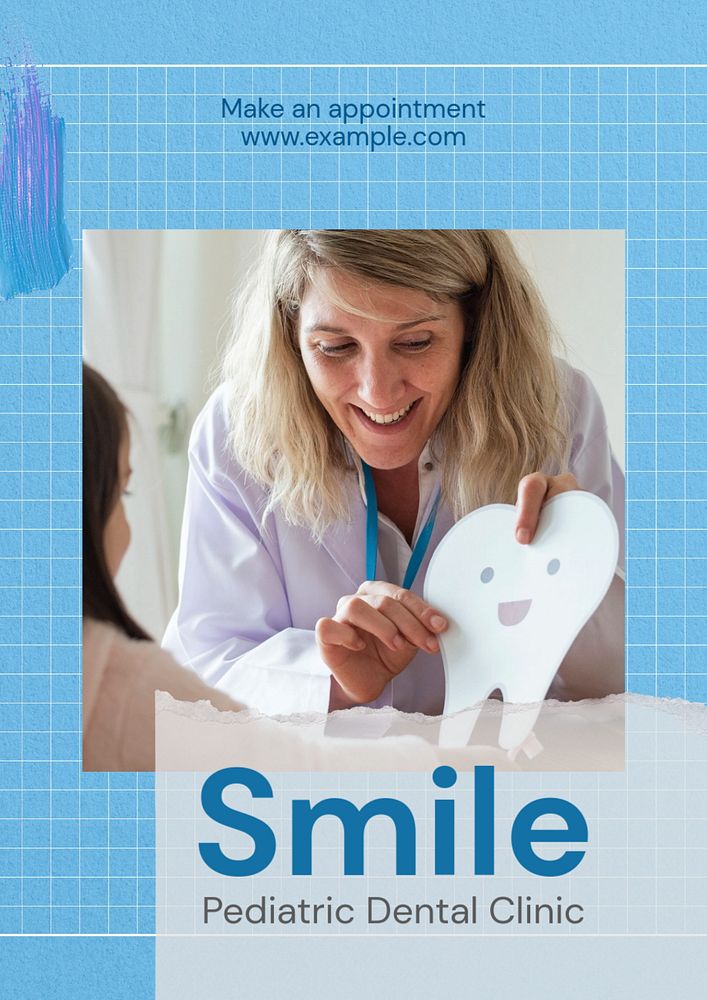 Dental clinic poster template, editable text and design