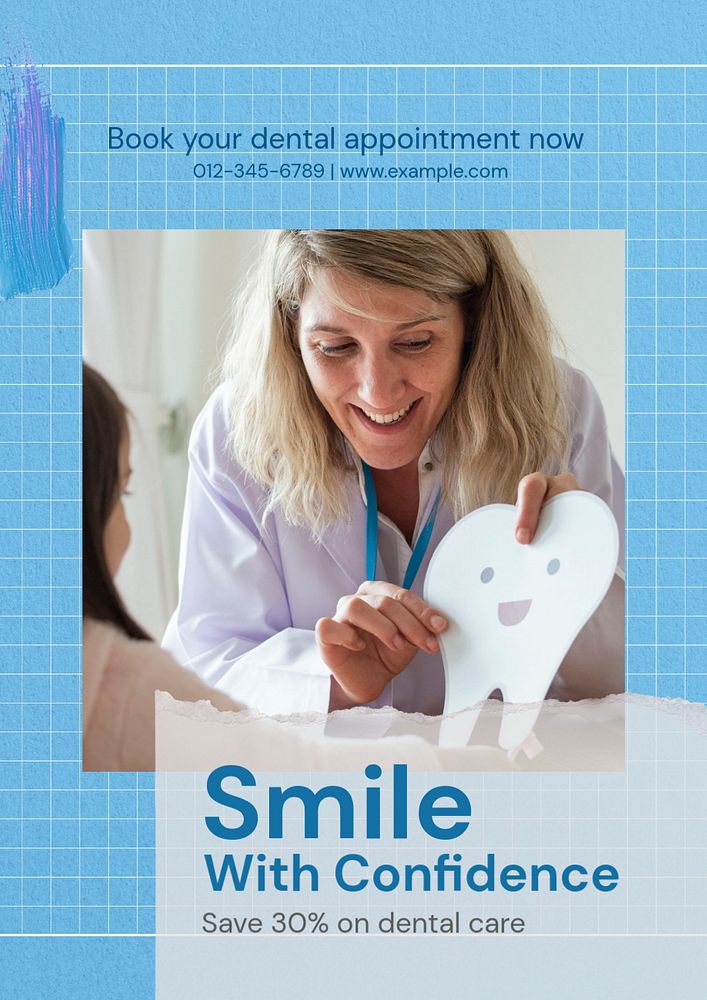 Smile confidently poster template, editable text and design