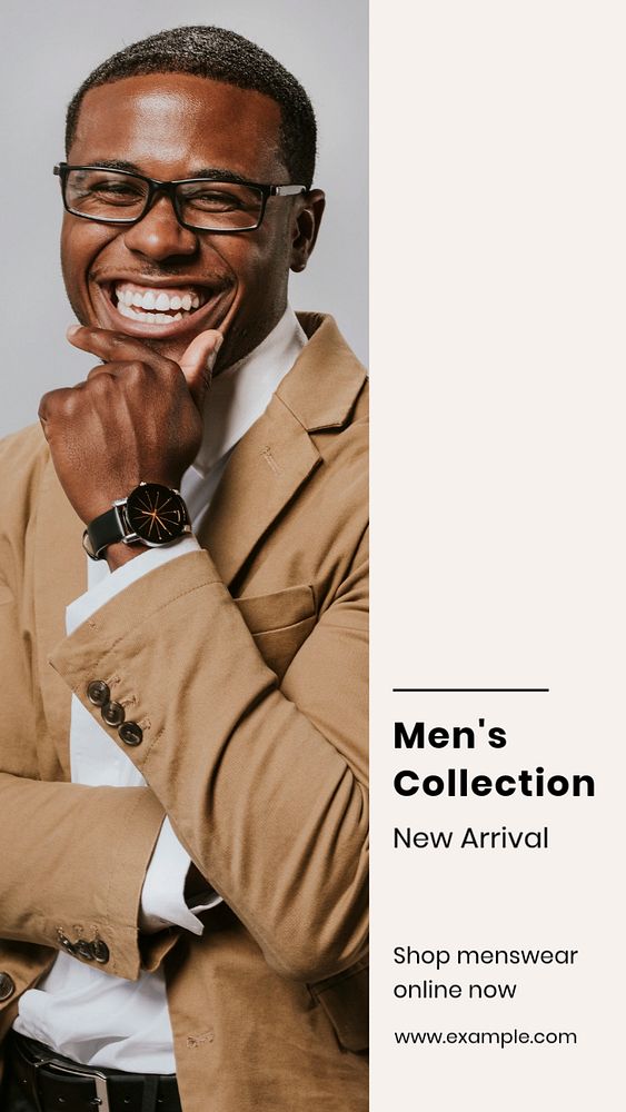 Men's collection Instagram story template, editable text