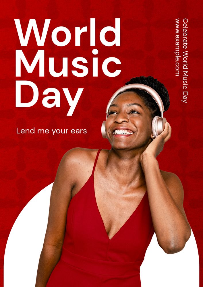 World music day poster template, editable text and design