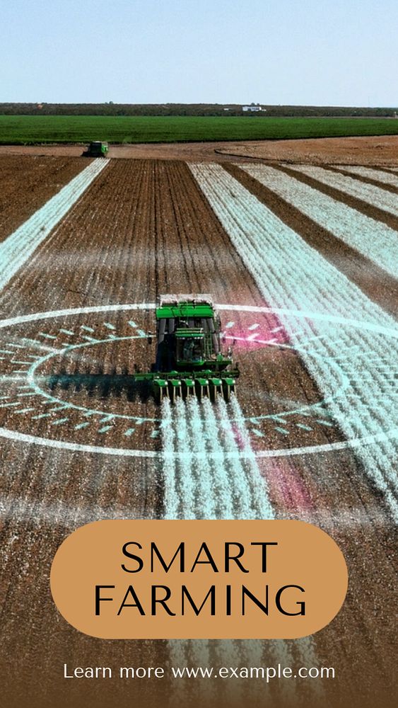 Smart farming  Instagram story template, editable text