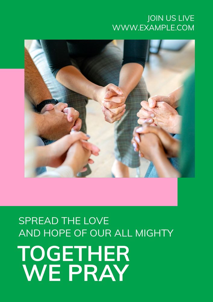 Together we pray poster template, editable text and design