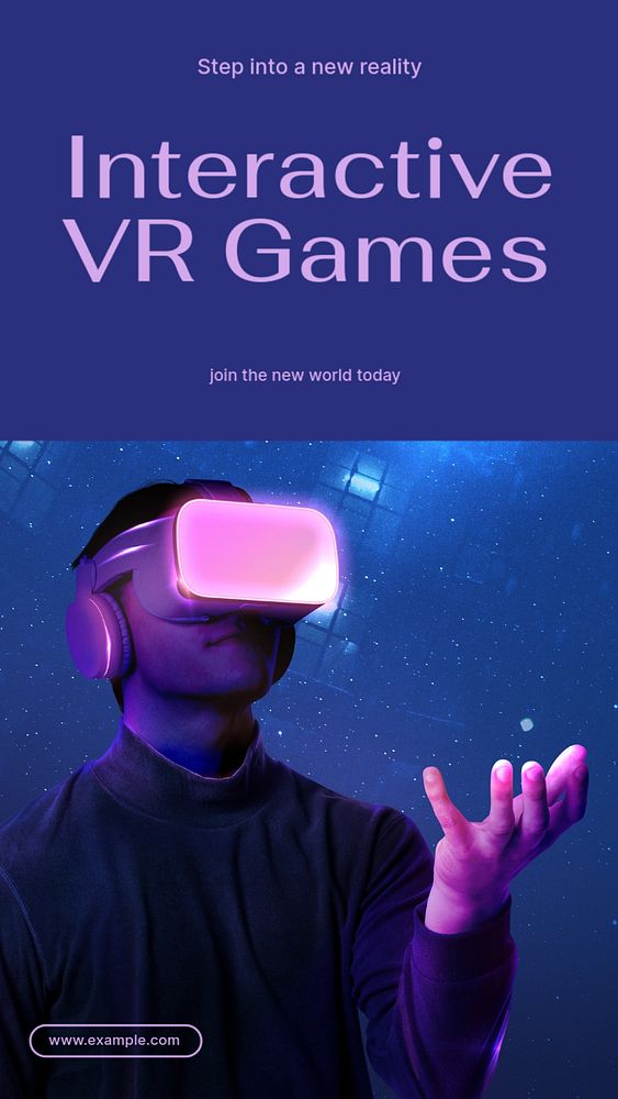 VR games  Instagram story template, editable text