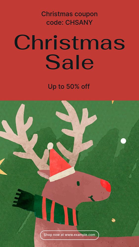 Christmas sale  Instagram story template, editable text