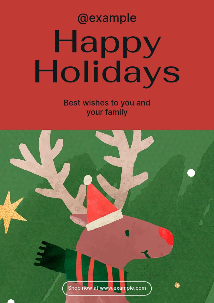 Happy holidays  poster template, editable text and design