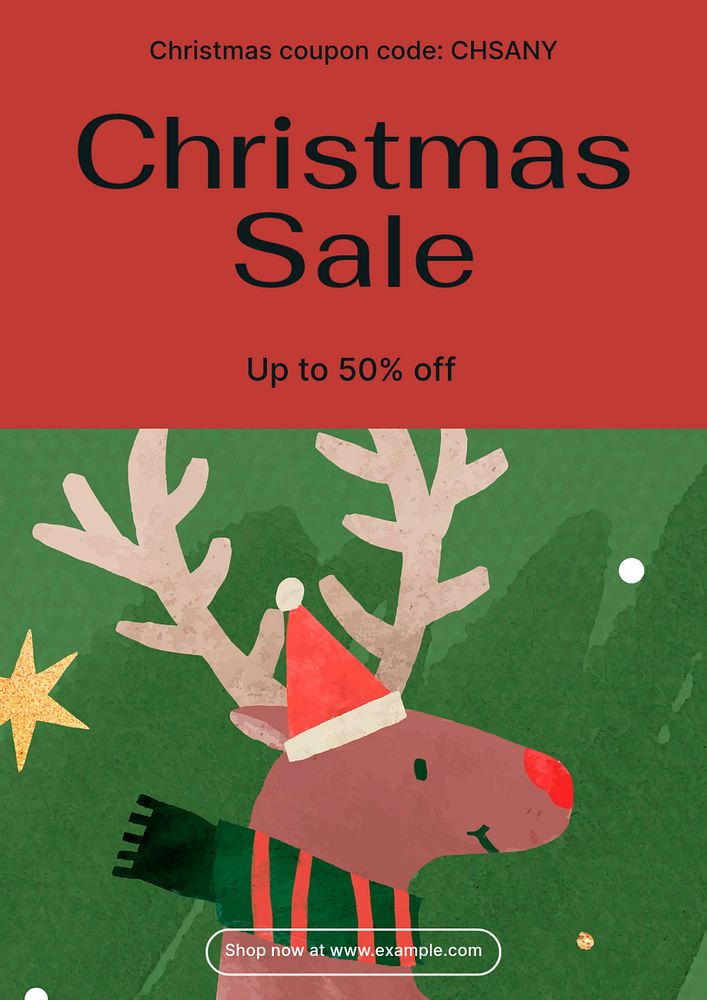 Christmas sale  poster template, editable text and design