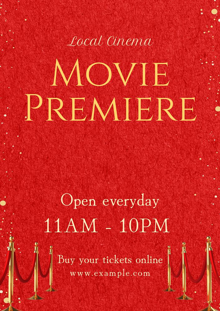 Movie premiere poster template, editable text and design