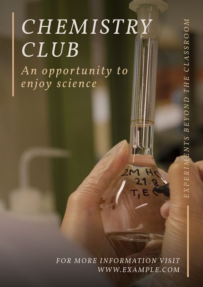 Chemistry club poster template, editable text and design