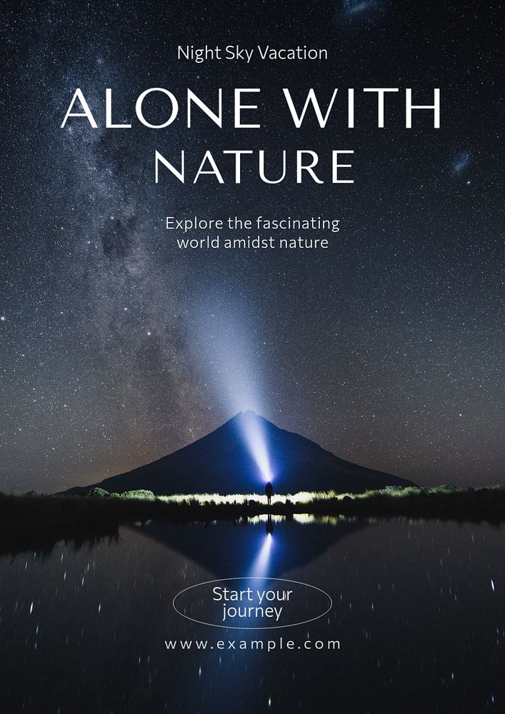 Alone with nature poster template, editable text and design