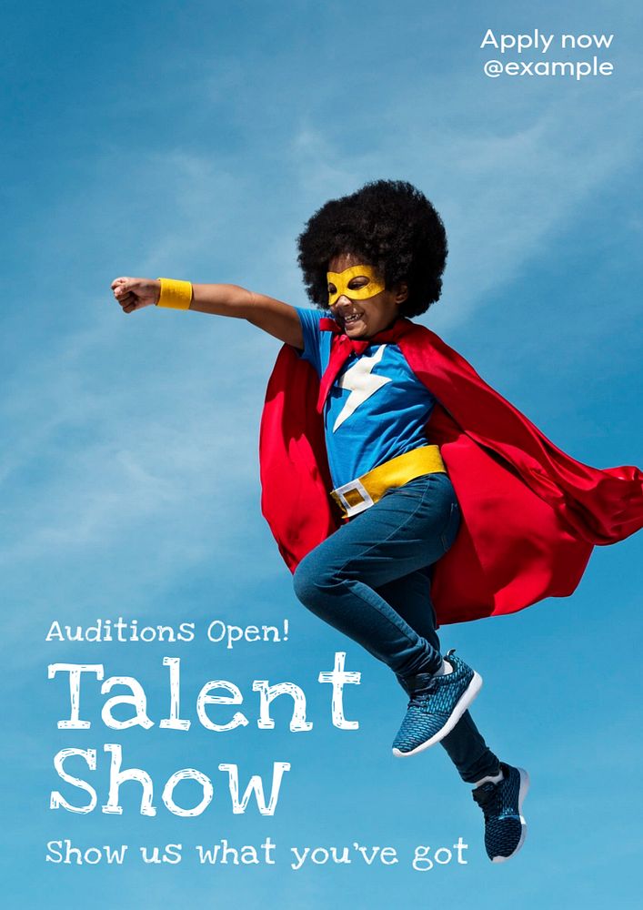 Talent show poster template, editable text and design