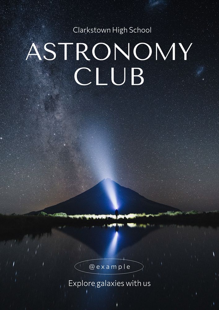 Astronomy club poster template, editable text and design