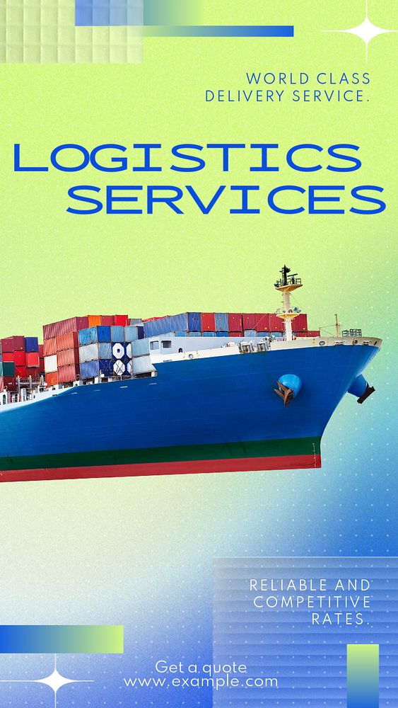 Logistic services  Instagram story template, editable text