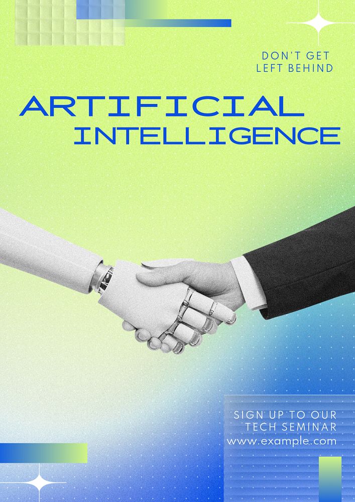 Artificial intelligence  poster template, editable text and design