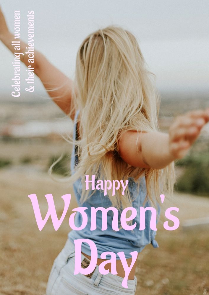 Women's day poster template, editable text and design