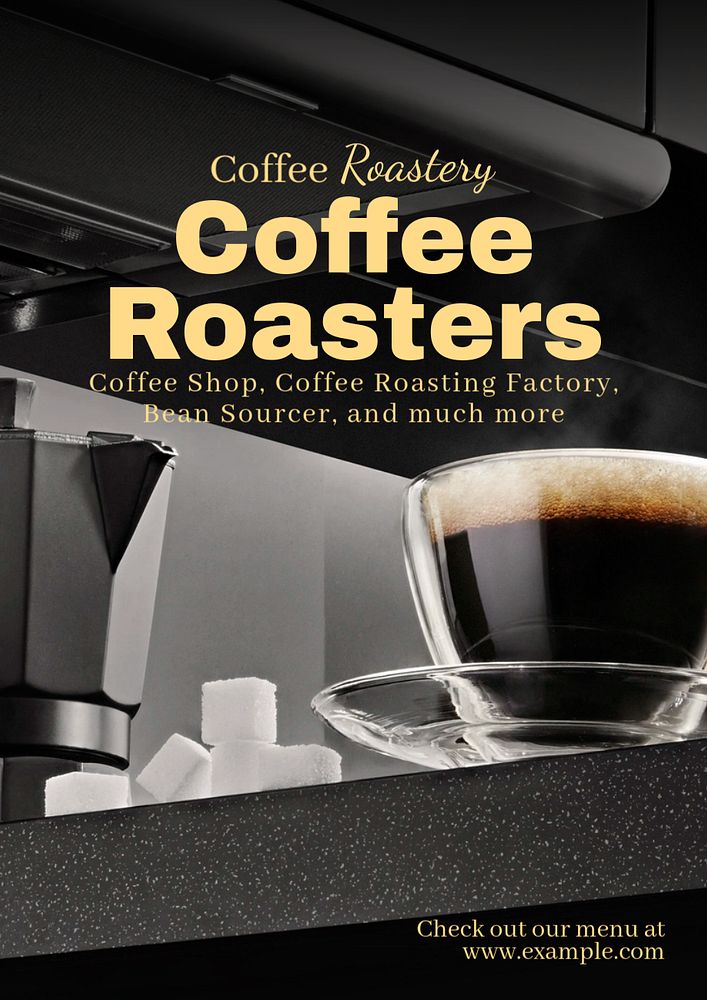 Coffee roasters poster template, editable text and design