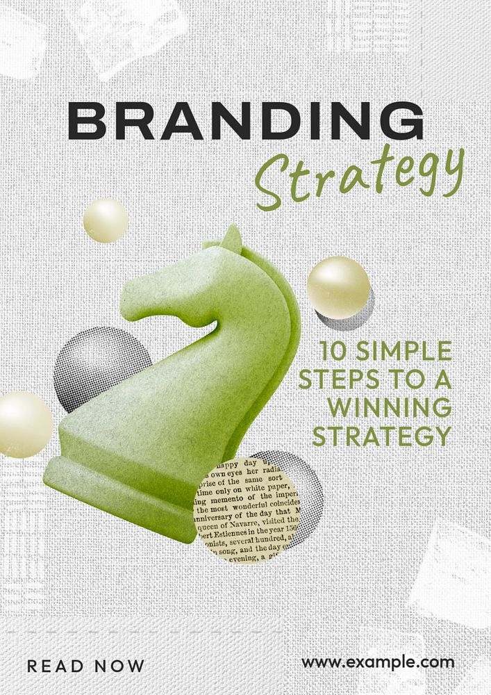 Branding strategy  poster template, editable text and design