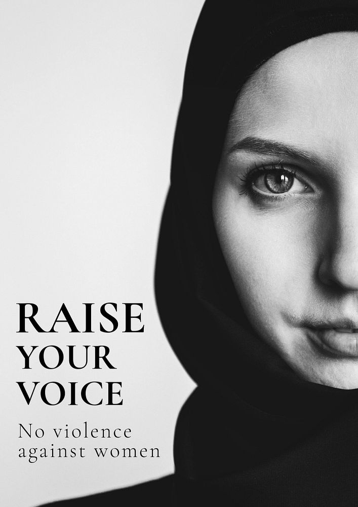 Raise your voice poster template, editable text and design