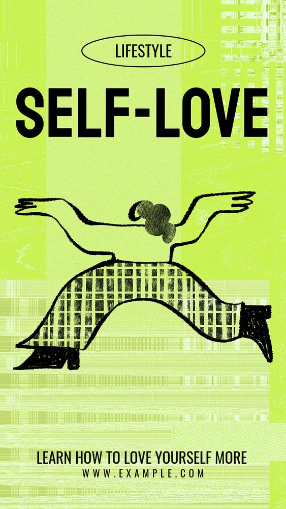 Self-love  Instagram story template, editable text