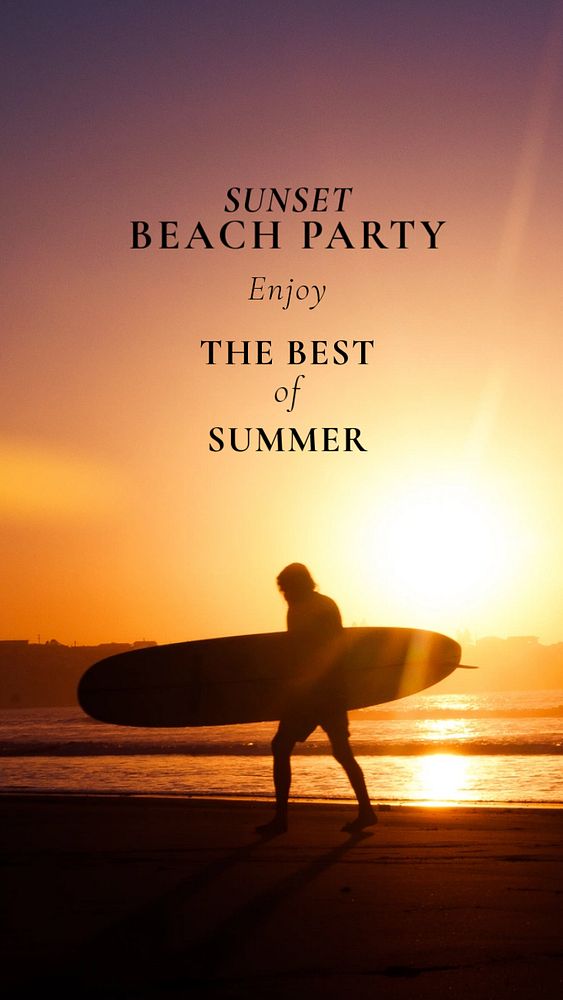 Beach party Instagram story template, editable text