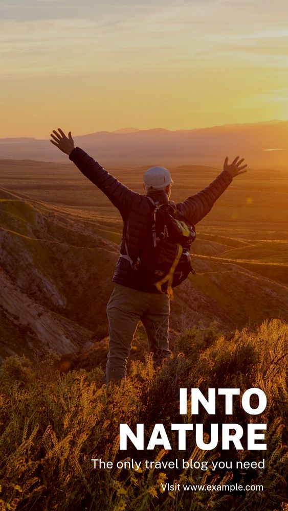 Nature travel blog Instagram story template, editable text