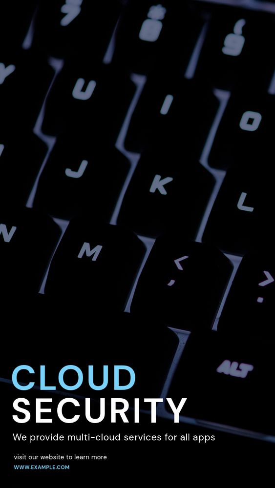 Cloud security Instagram story template, editable text