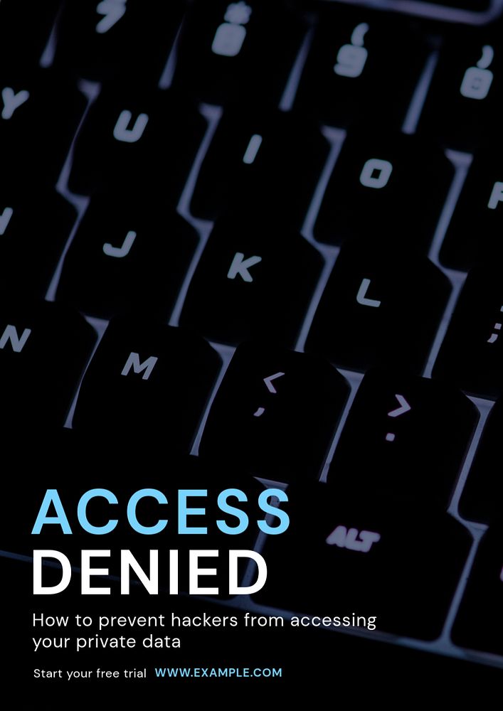 Access denied poster template, editable text and design