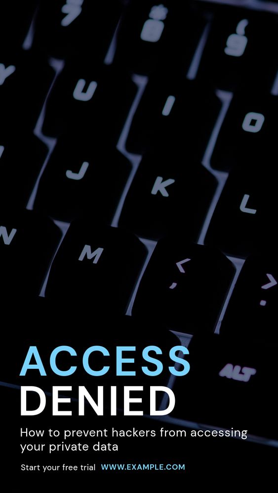 Access denied Instagram story template, editable text