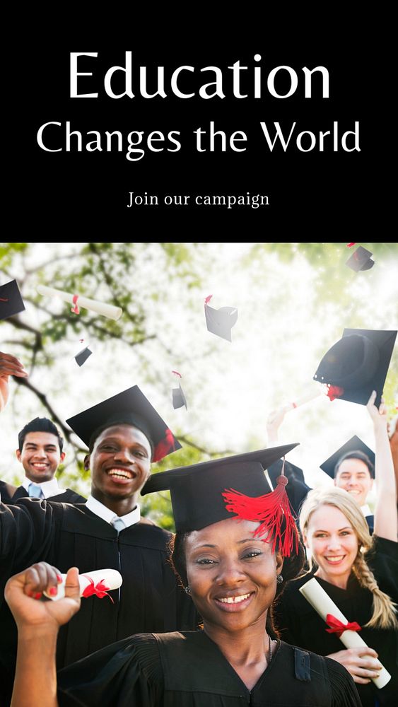 Education campaign  Instagram story template, editable text