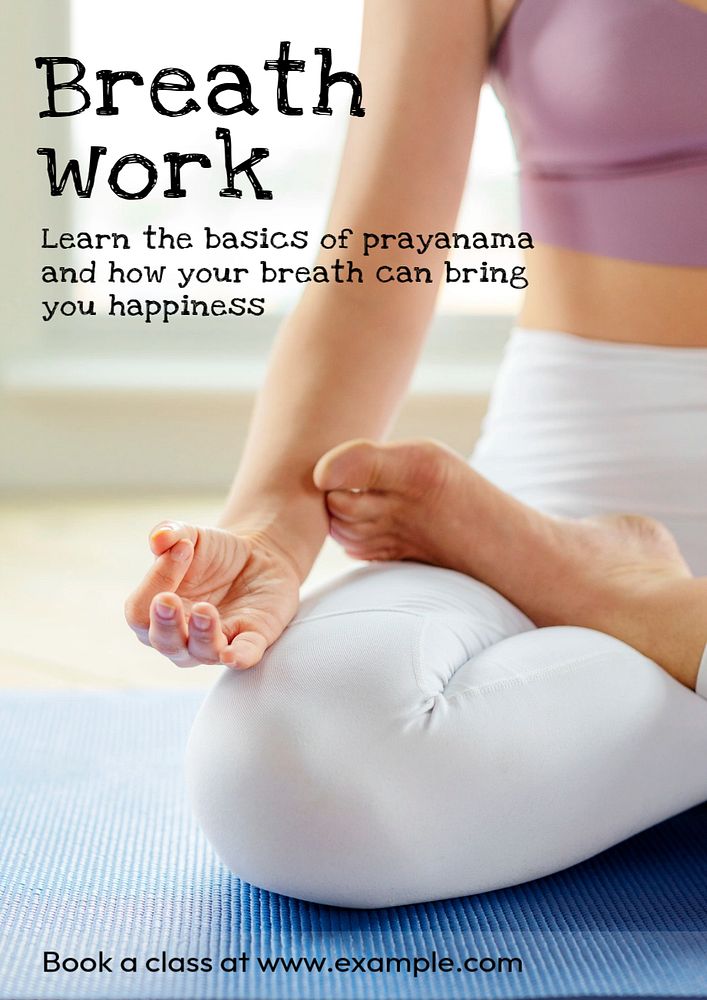 Breathwork exercise poster template, editable text and design