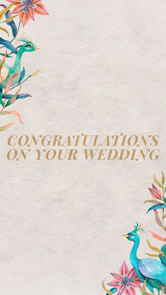 Happy wedding Instagram story template, editable text