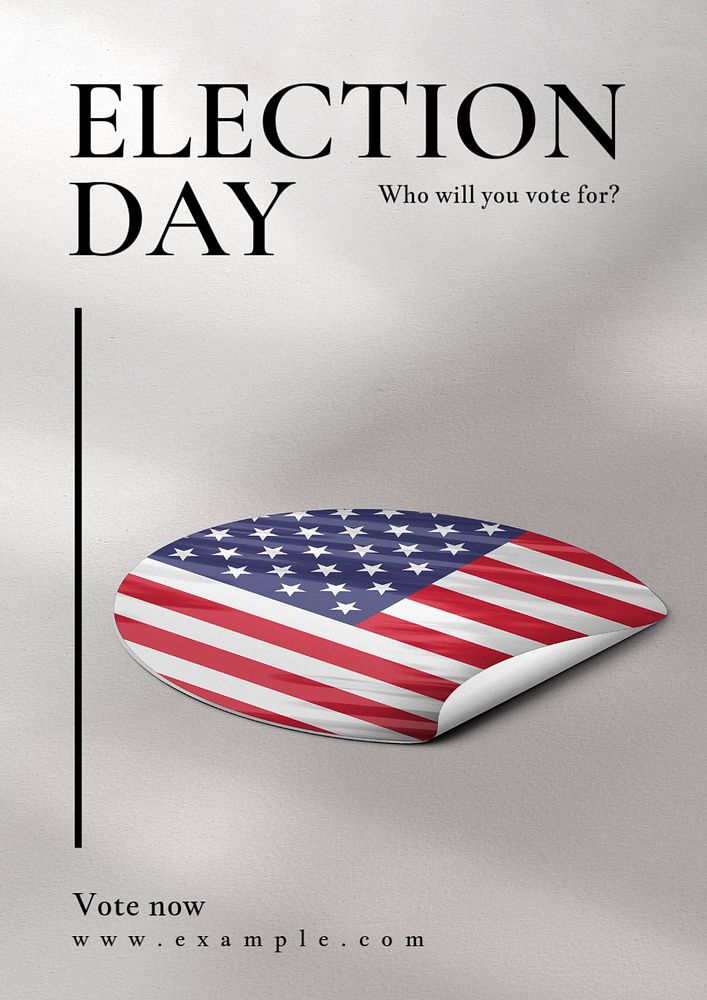 Election day poster template, editable text and design