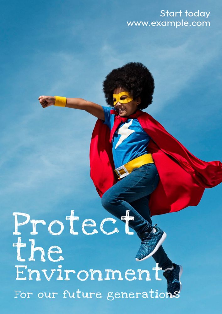 Protect the environment poster template, editable text and design