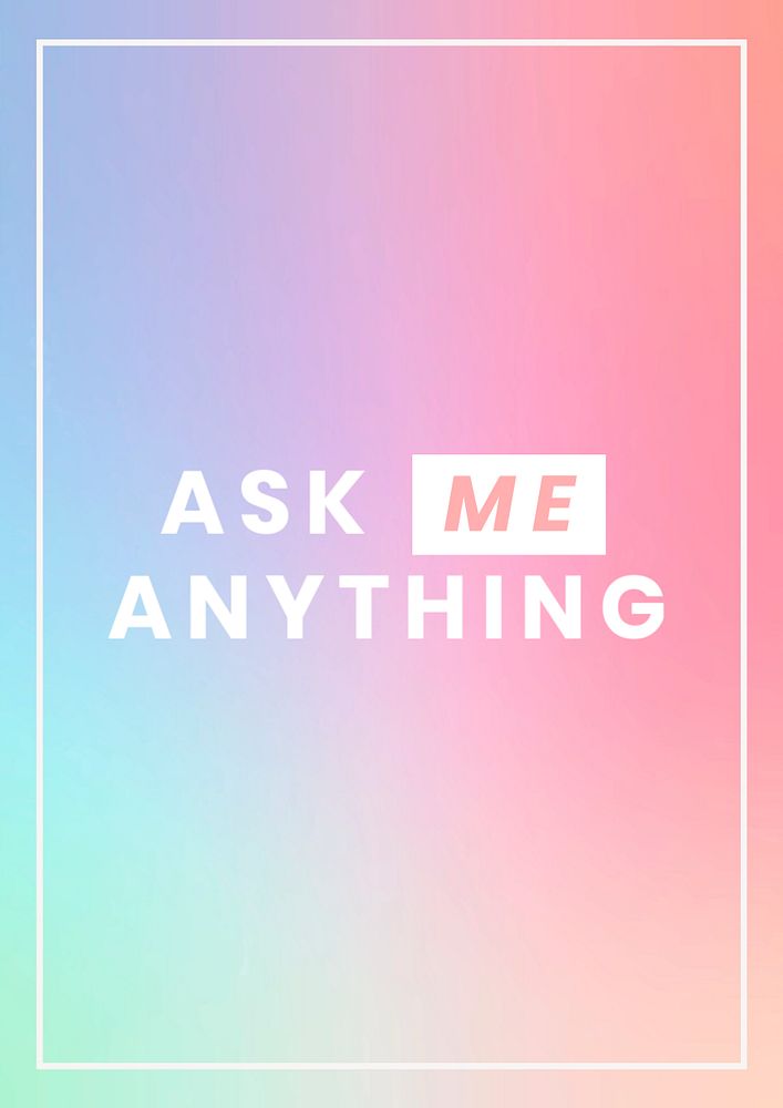 Ask me poster template, editable text and design