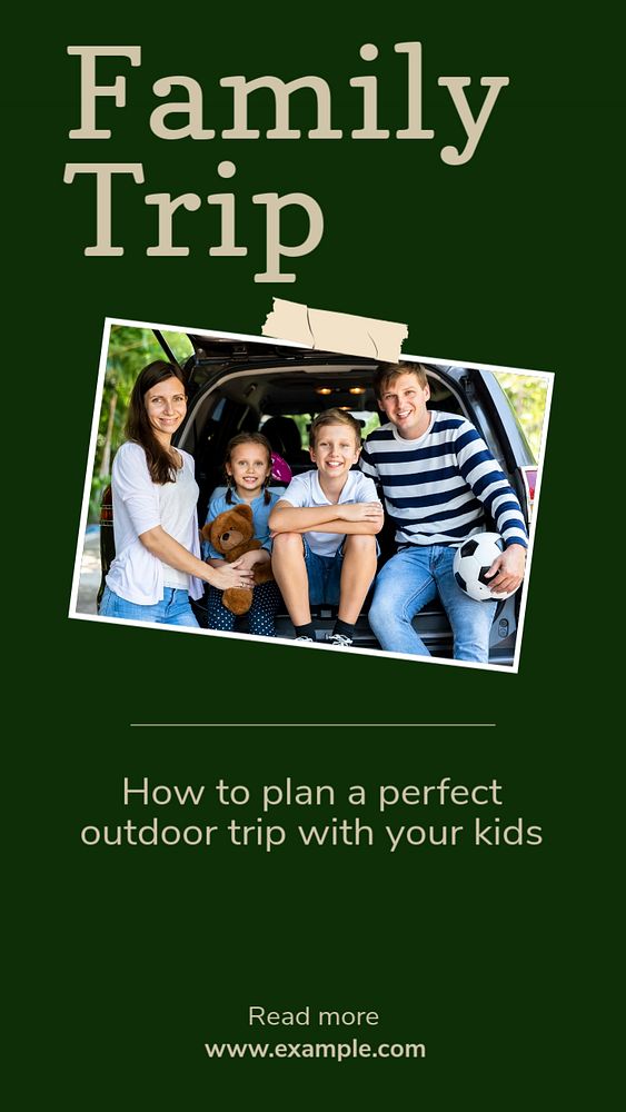 Family trip  Instagram story template, editable text