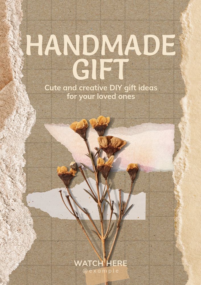 Handmade gift  poster template, editable text and design