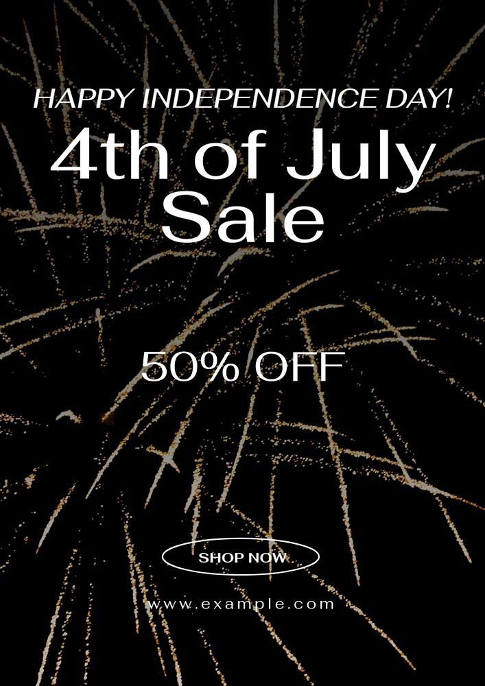 4th of July sale poster template, editable text and design