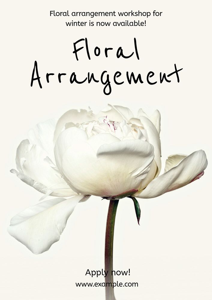 Floral arrangement poster template, editable text and design