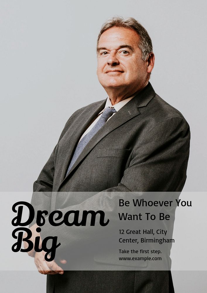 Dream big  poster template, editable text and design