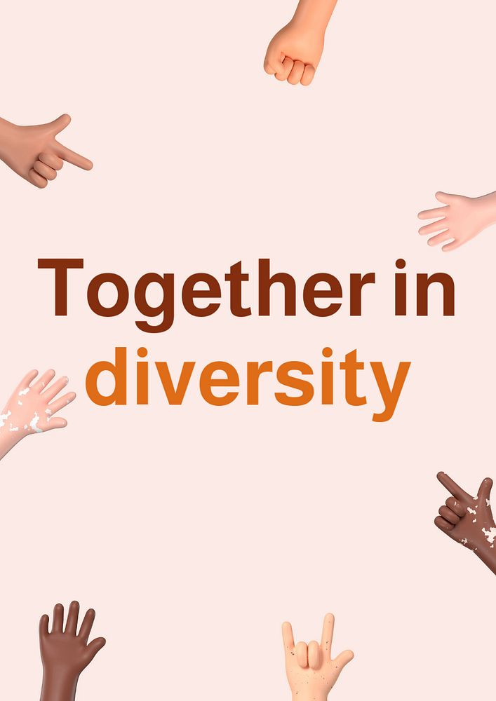 Together in diversity poster template, editable text