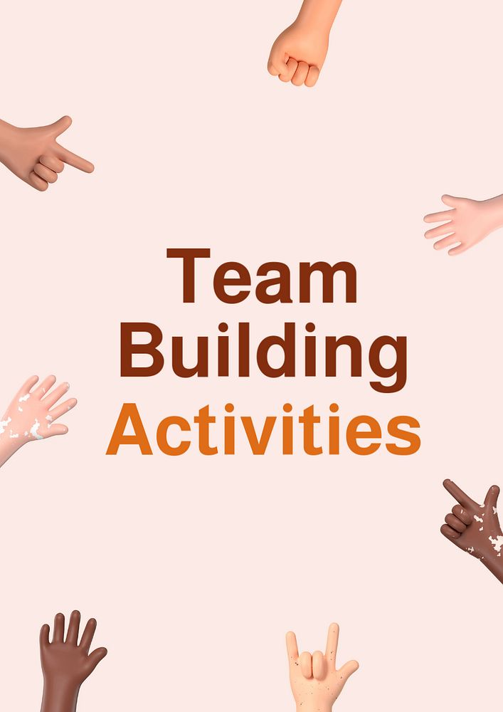 Team building activities poster template, editable text