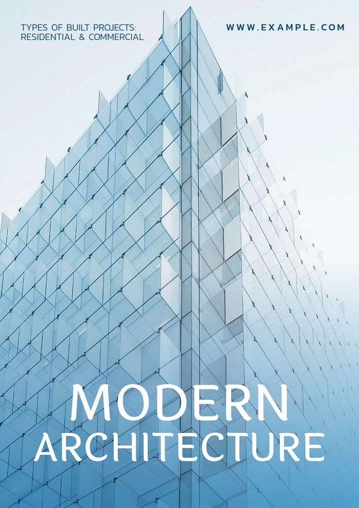 Modern architecture poster template, editable text and design