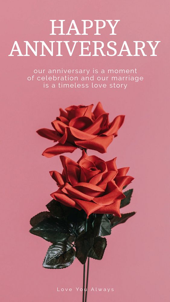 Happy Anniversary Instagram story template, editable text