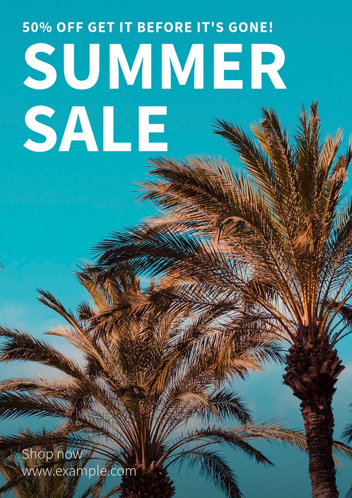 Summer sale poster template, editable text and design