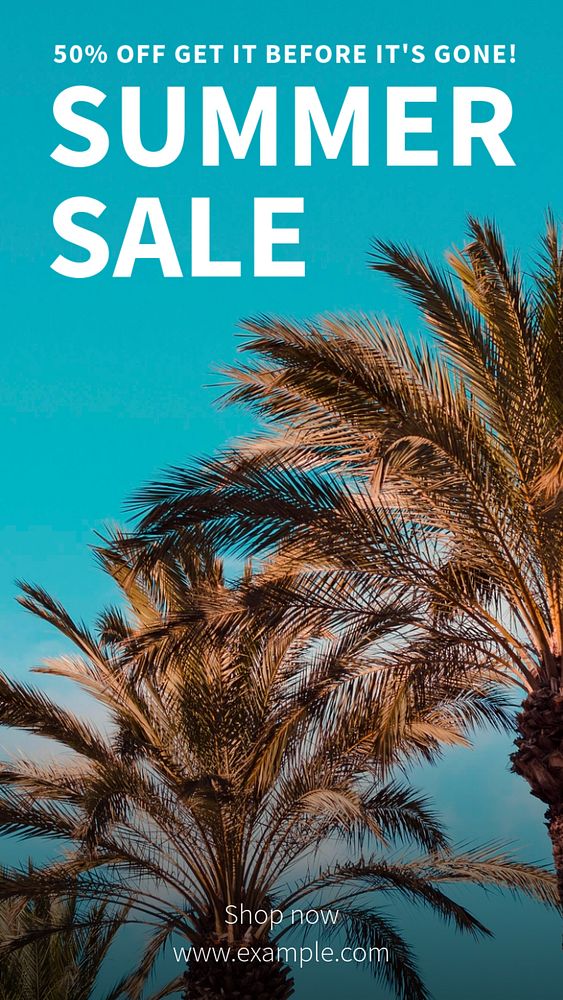 Summer sale Instagram story template, editable text